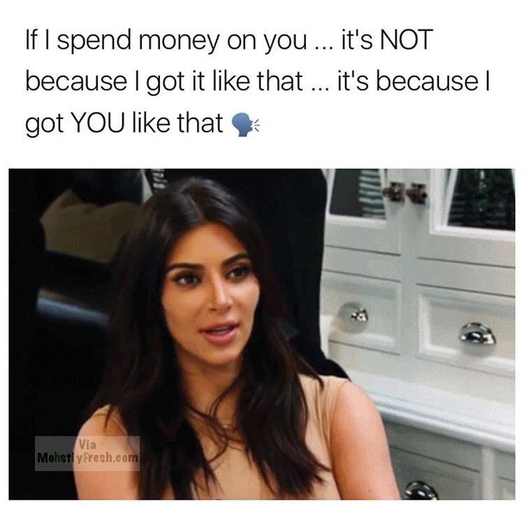 Kim Kardashian meme about being a gold digger