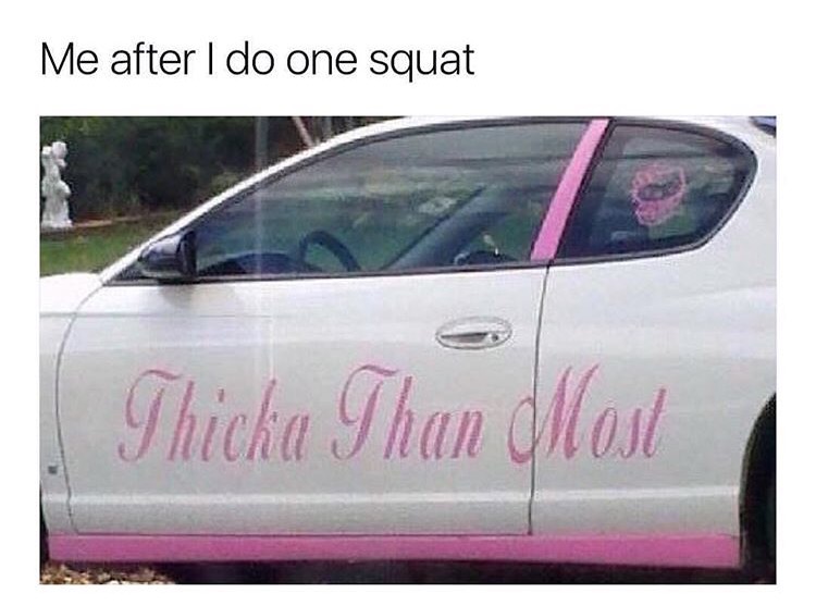 memes - thicka than most - Me after I do one squat Thicka Than Most