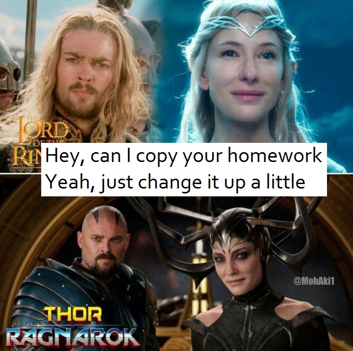 thor ragnarok lord of the rings - Tord. Ro Hey, can I copy your homework Yeah, just change it up a little Thor Ragnarok