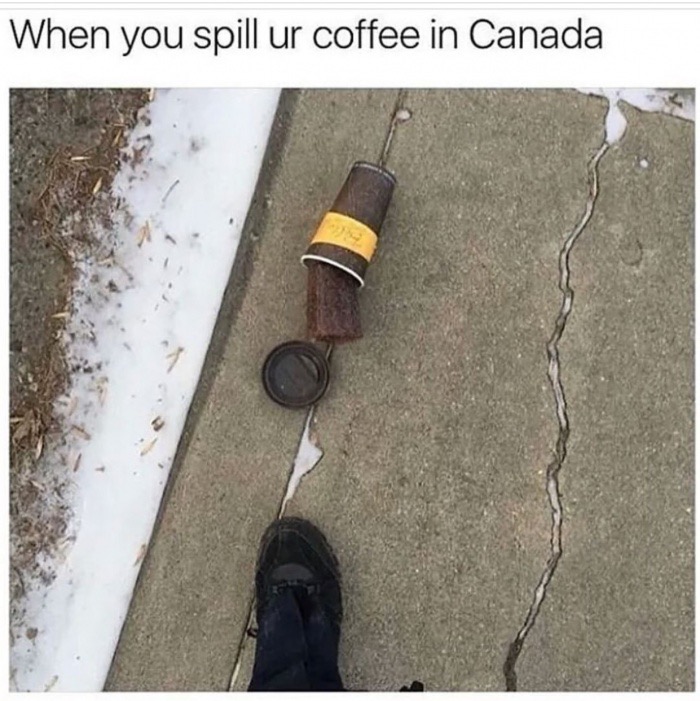 memes - you spill your coffee in canada - When you spill ur coffee in Canada