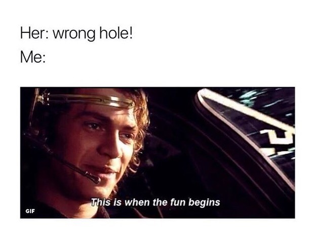 memes - album cover - Her wrong hole! Me This is when the fun begins Gif