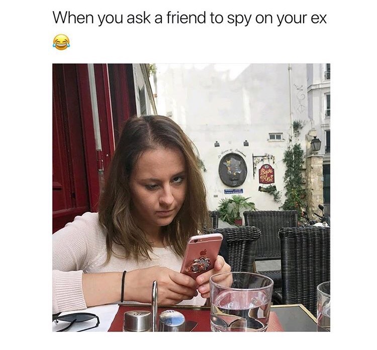 memes - When you ask a friend to spy on your ex