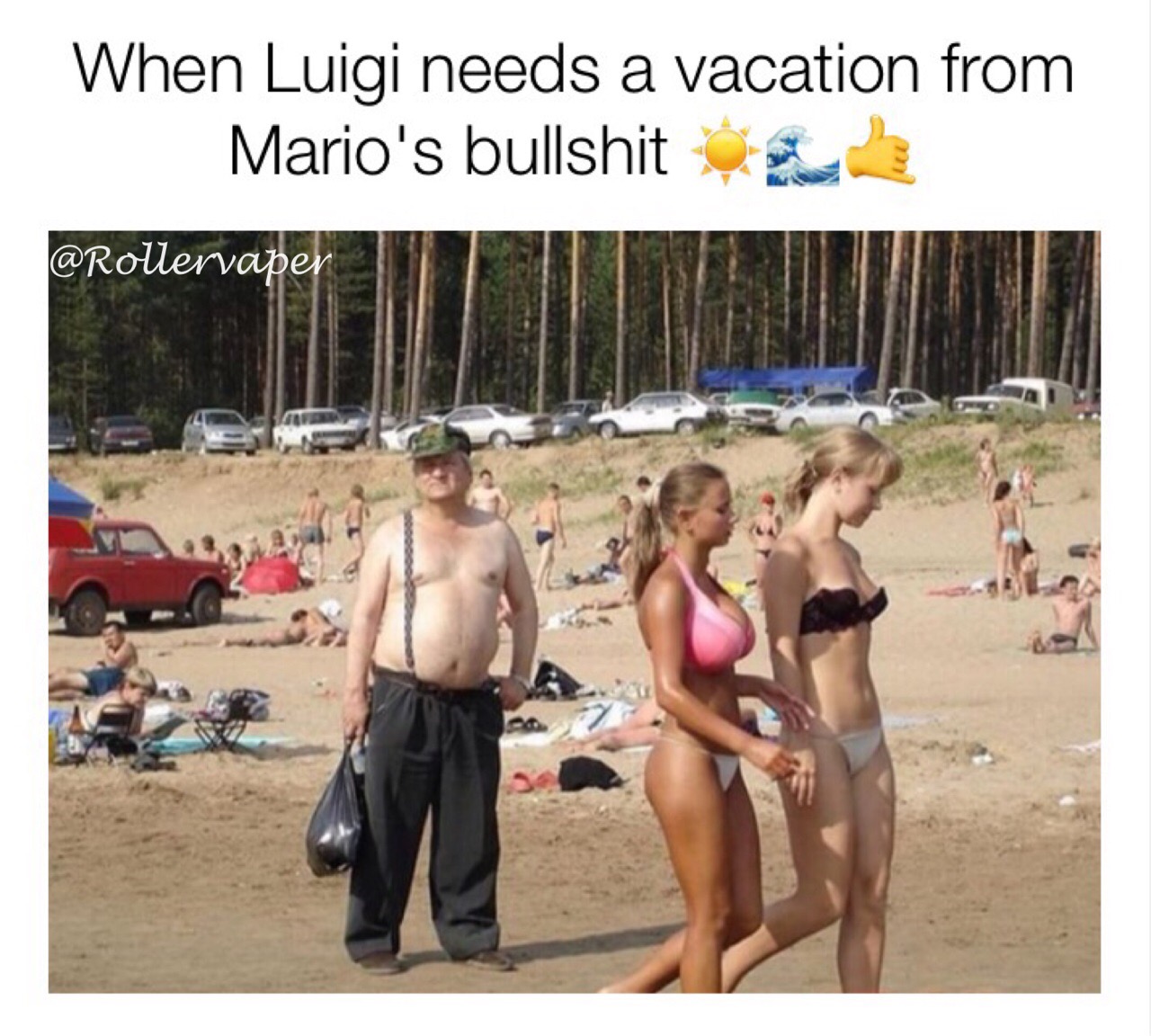 beach - When Luigi needs a vacation from Mario's bullshit