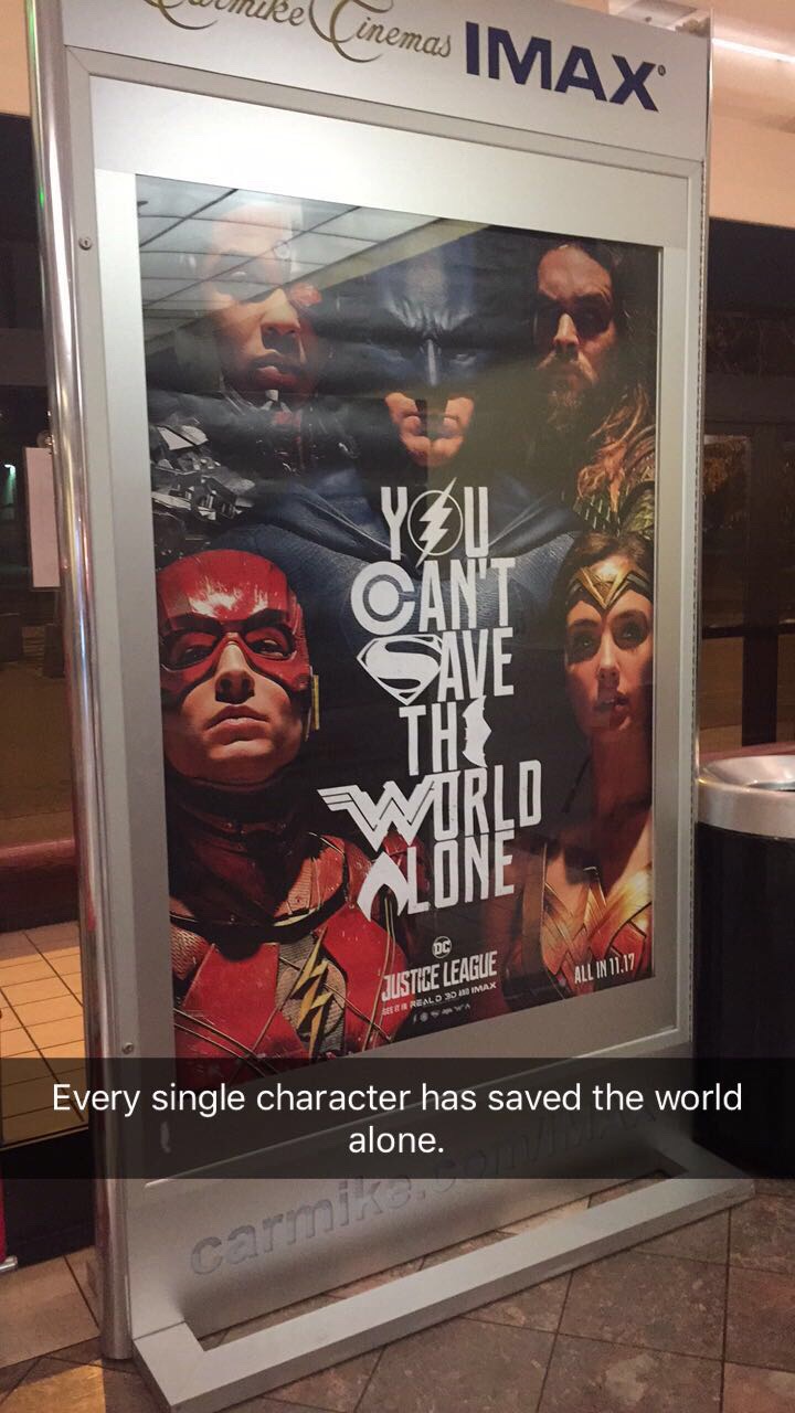 trending - poster - wunikel Cinemas Imax All In 11.12 Justice League Max Sefer Reald 35 Every single character has saved the world alone. cami