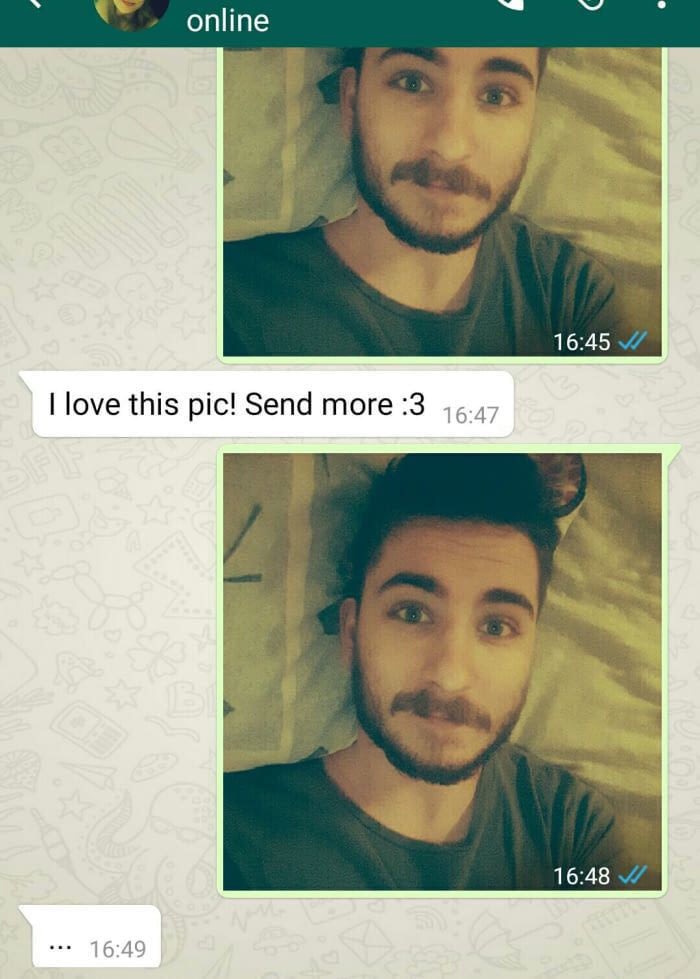 Sunday meme about loving a selfie so much you send it twice