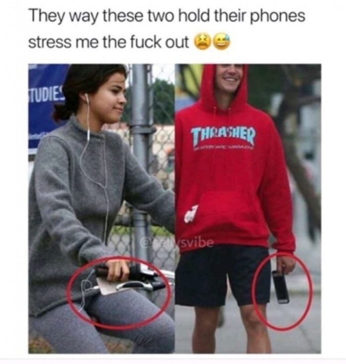 fuck stress meme - They way these two hold their phones stress me the fuck out Die Thrasher svibe