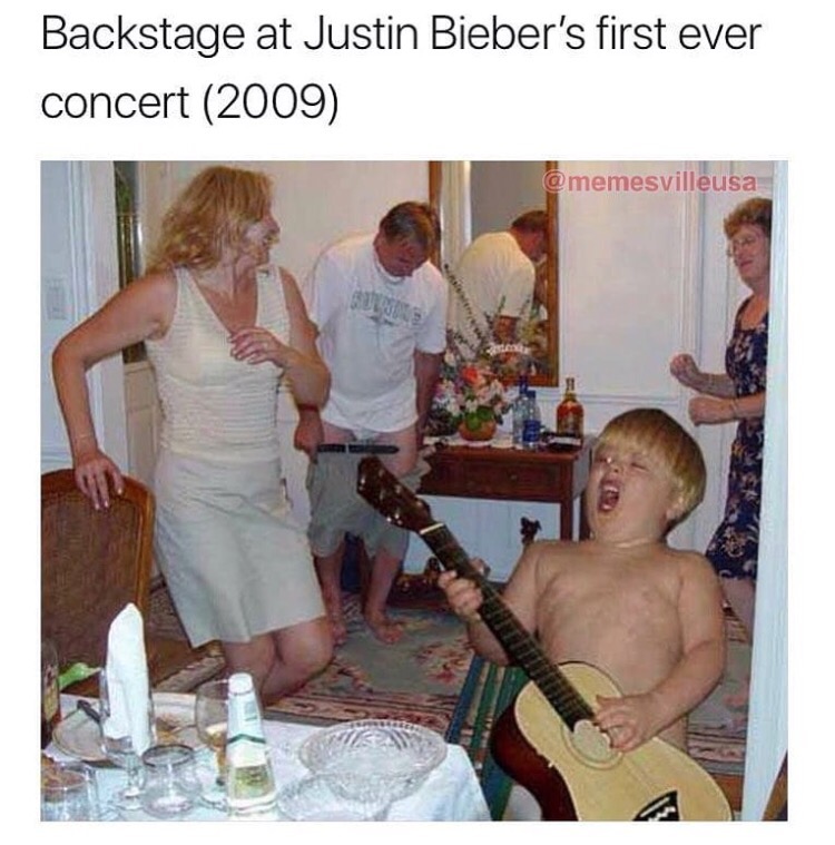 fat kid guitar - Backstage at Justin Bieber's first ever concert 2009