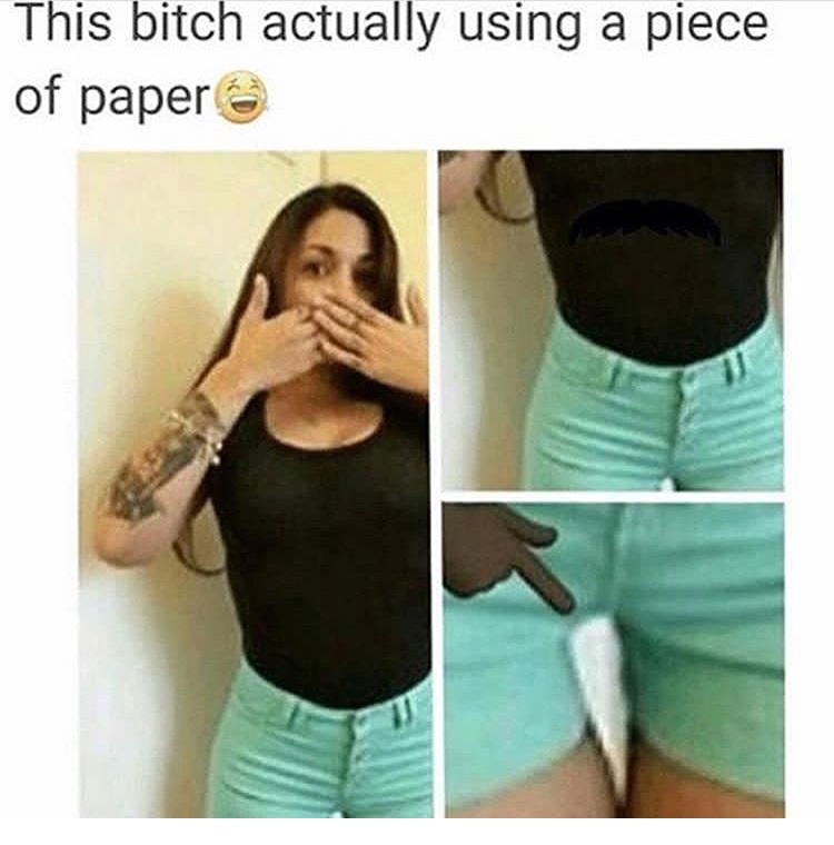 gap fail - This bitch actually using a piece of paper