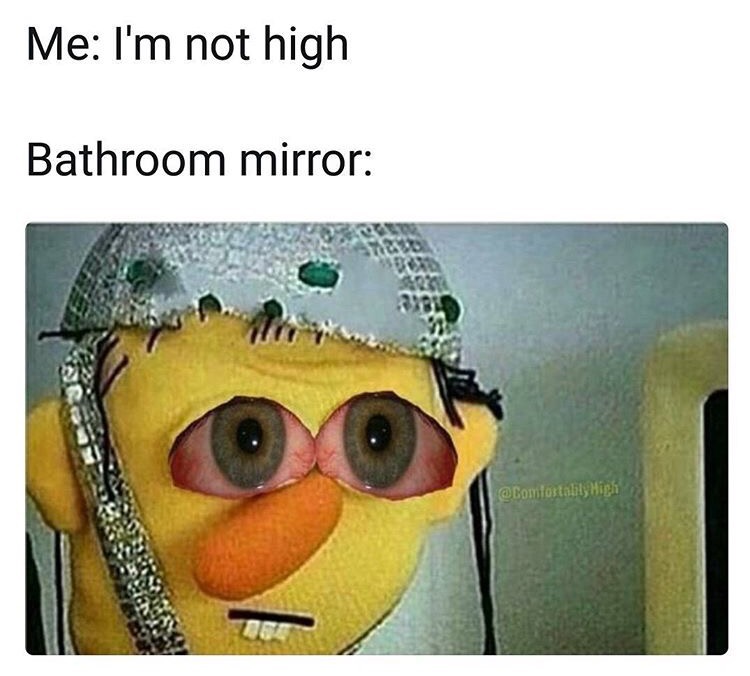 fastest nut in the west - Me I'm not high Bathroom mirror High