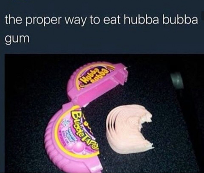 annoying ocd - the proper way to eat hubba bubba gum uboreTAN