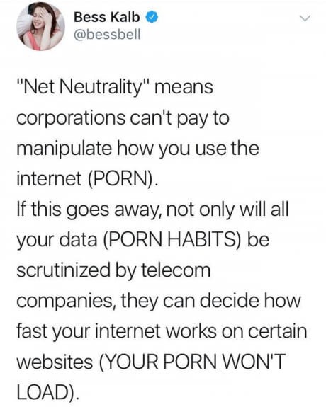 angle - Bess Kalb "Net Neutrality" means corporations can't pay to manipulate how you use the internet Porn. If this goes away, not only will all your data Porn Habits be scrutinized by telecom companies, they can decide how fast your internet works on ce