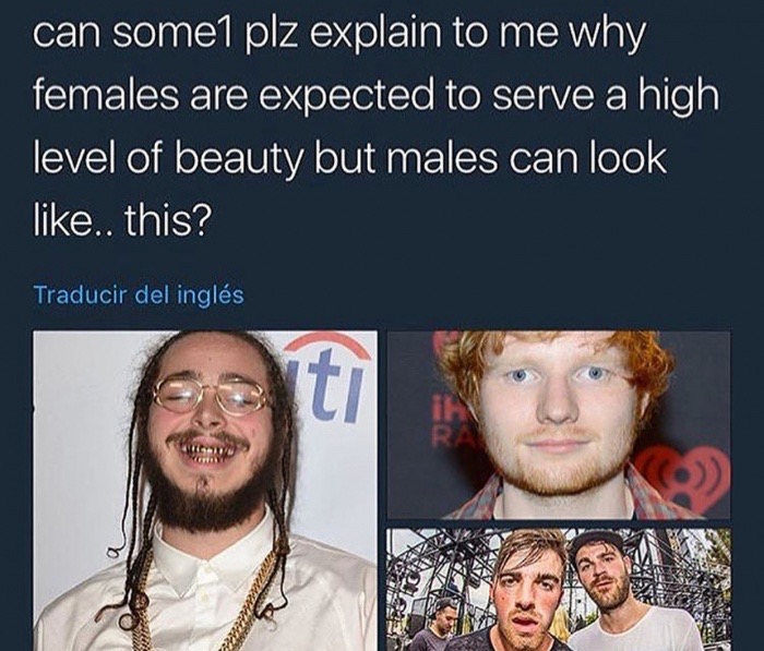 dank meme high level dank memes - can some1 plz explain to me why females are expected to serve a high level of beauty but males can look .. this? Traducir del ingls