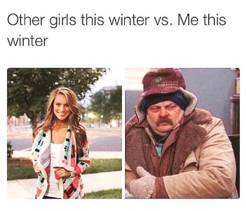 dank meme other girls in winter vs me - Other girls this winter vs. Me this winter