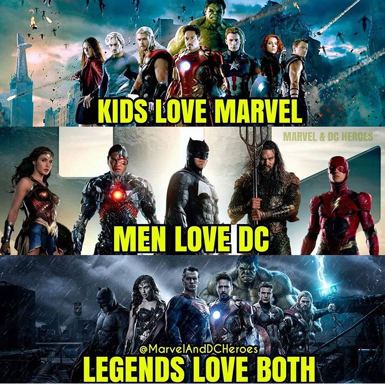 meme about marvel and dc comics