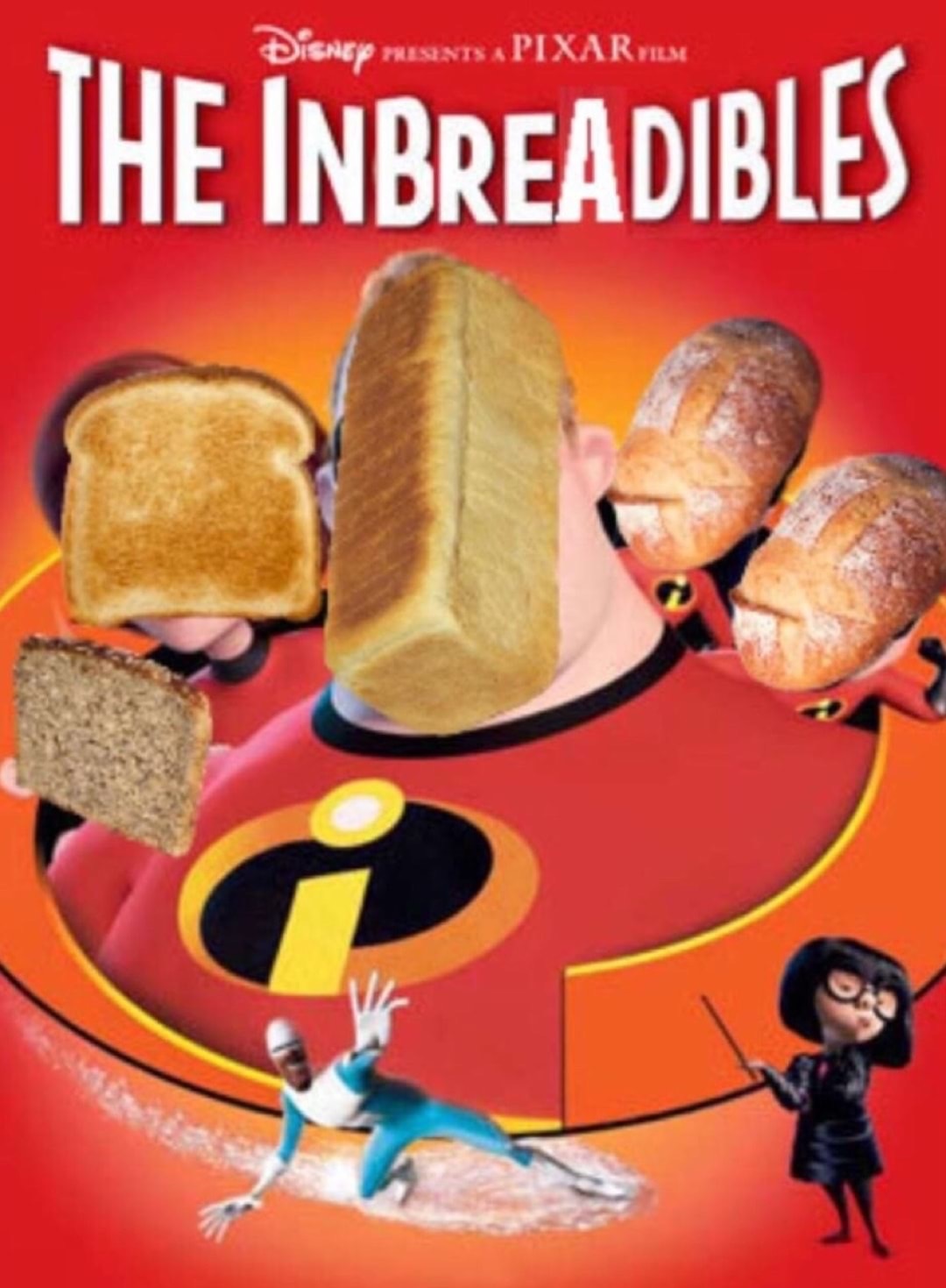 incredible movie cover - Disney Presents A Pixarilm The Inbreadibles