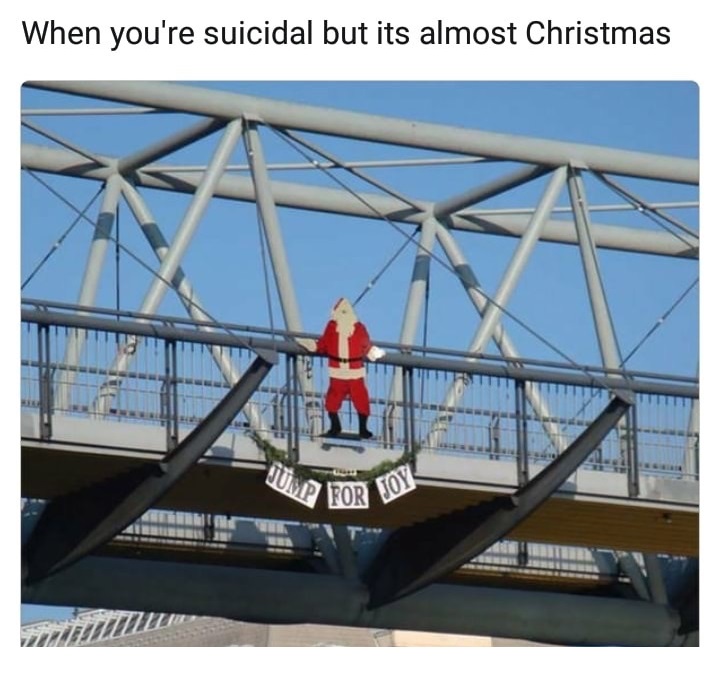 santa jump for joy meme - When you're suicidal but its almost Christma...