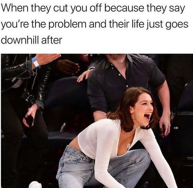 bella hadid courtside - When they cut you off because they say you're the problem and their life just goes downhill after
