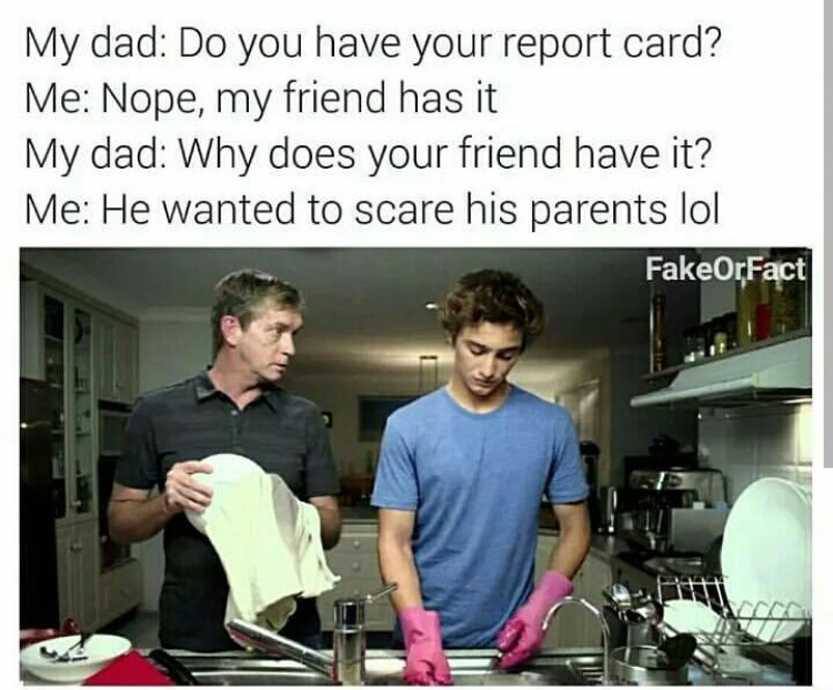 savage meme about report cards