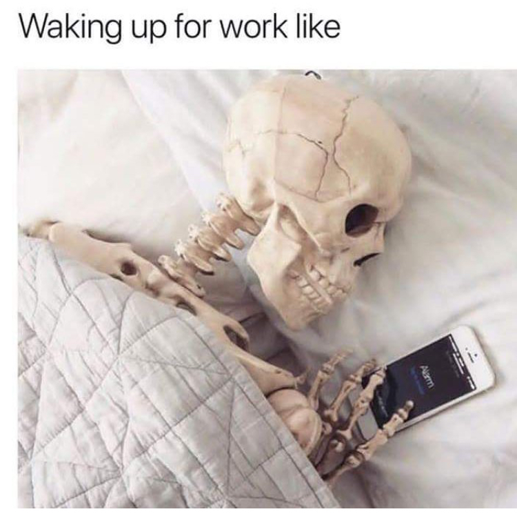 skeleton funny - Waking up for work