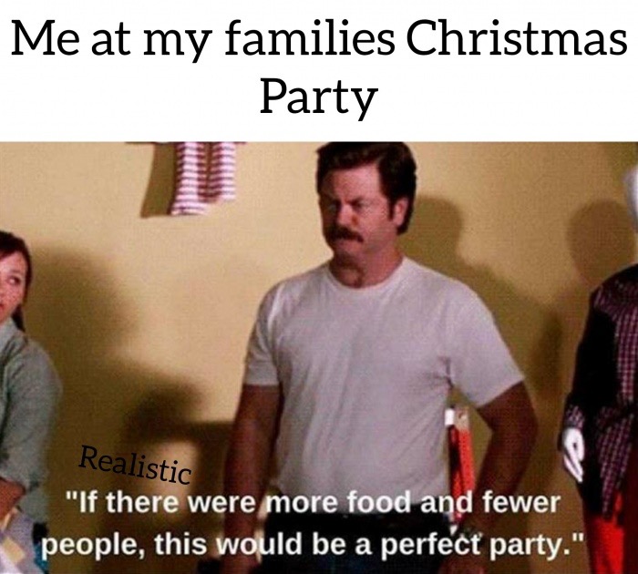 meme stream - devonport high school for boys - Me at my families Christmas Party Realistic "If there were more food and fewer people, this would be a perfect party."