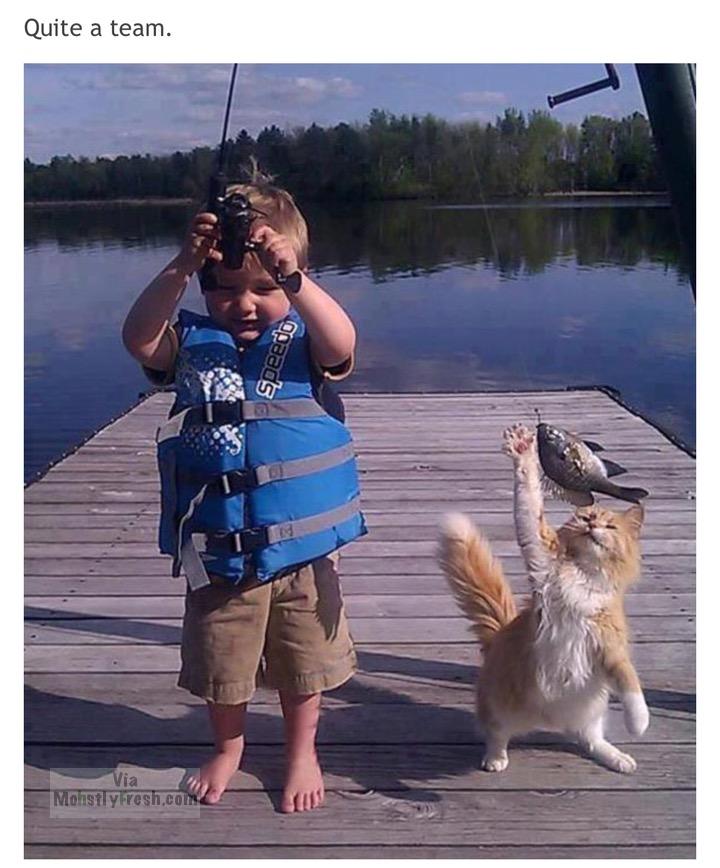 meme stream - fishing with kids funny - Quite a team. Speedo Monstly resh.com