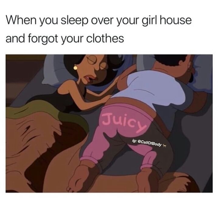 cartoon - When you sleep over your girl house and forgot your clothes Juicu ig