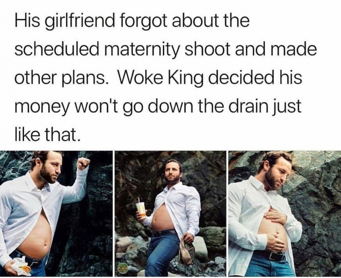 woke king maternity shoot - His girlfriend forgot about the scheduled maternity shoot and made other plans. Woke King decided his money won't go down the drain just that.