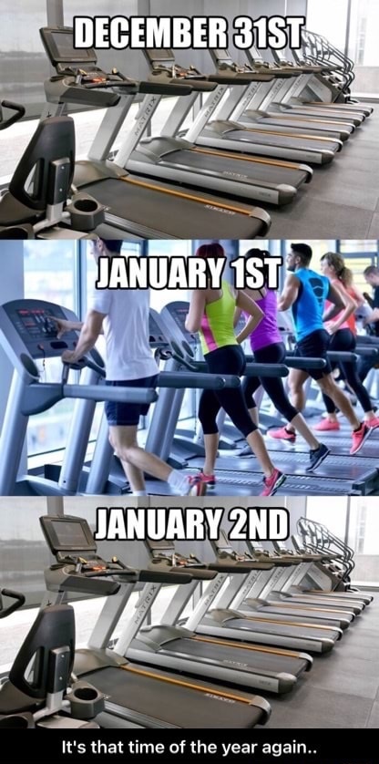 gym on new years - December 31ST January 2ND. It's that time of the year again..