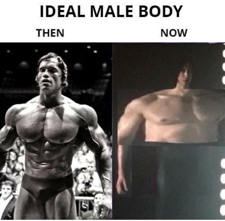 arnold schwarzenegger body building - Ideal Male Body Then Now