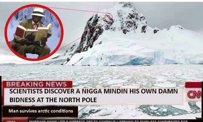 scientists discover a nigga minding his own damn business - Breaking News Scientists Discover A Nigga Mindin His Own Damn Bidness At The North Pole Man survives arctic conditions