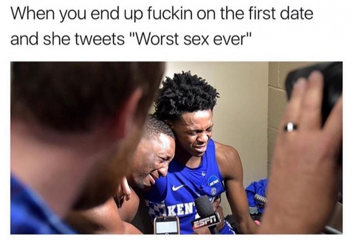 de aaron fox bam adebayo - When you end up fuckin on the first date and she tweets "Worst sex ever" Ken!