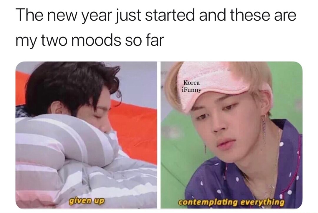 ear - The new year just started and these are my two moods so far Korea iFunny given up contemplating everything