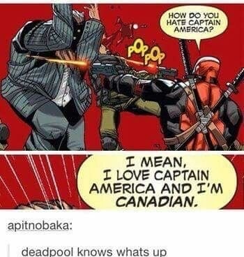 don t wanna deadpool - How Do You Hate Captain America? porer I Mean, I Love Captain America And I'M Canadian. apitnobaka deadpool knows whats up
