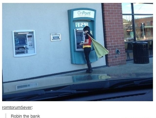 funny atm costume - On Point romtorum5ever Robin the bank