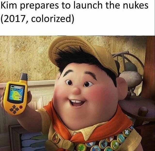 russell up - Kim prepares to launch the nukes 2017, colorized