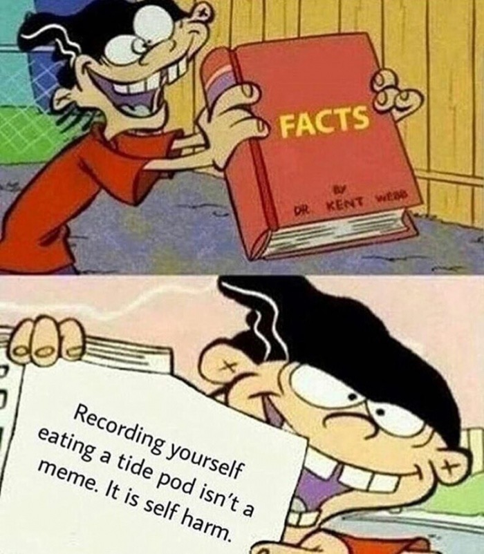 facts meme template - Facts Recording yourself eating a tide pod isn't a meme. It is self harm.