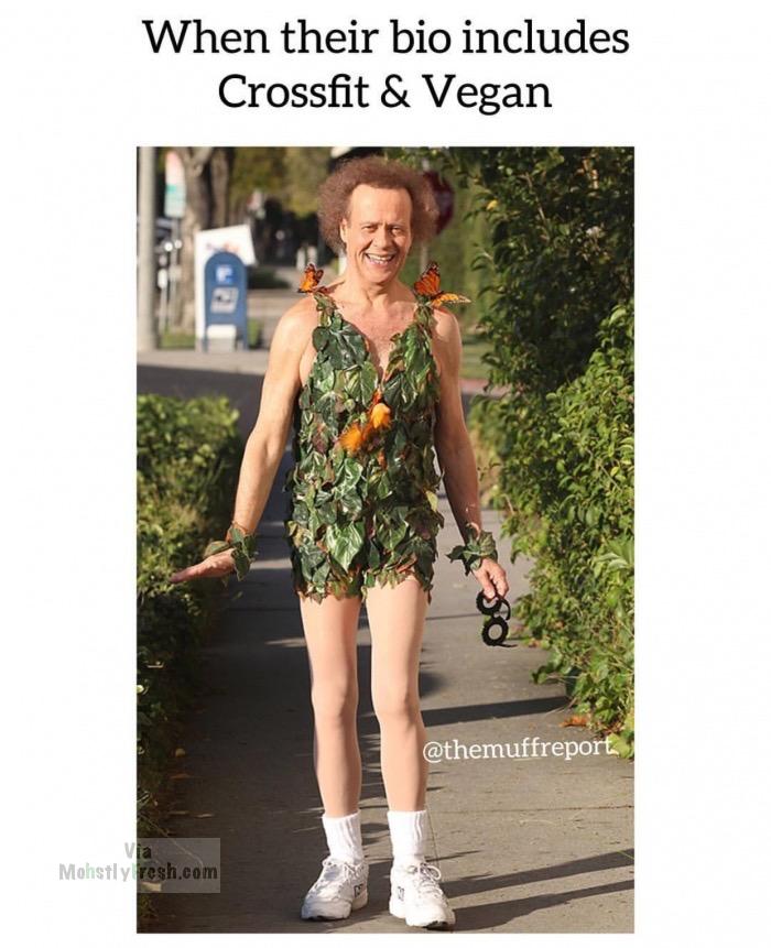 memes - shoulder - When their bio includes Crossfit & Vegan Mohstly resh.com