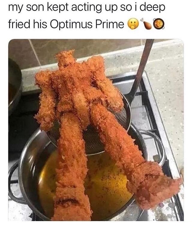 dank meme deep fried gundam - my son kept acting up so i deep fried his Optimus Prime O O