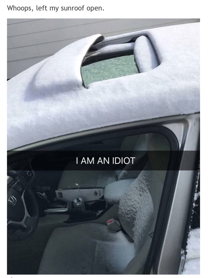 sunroof meme - Whoops, left my sunroof open. Tam An Idiot