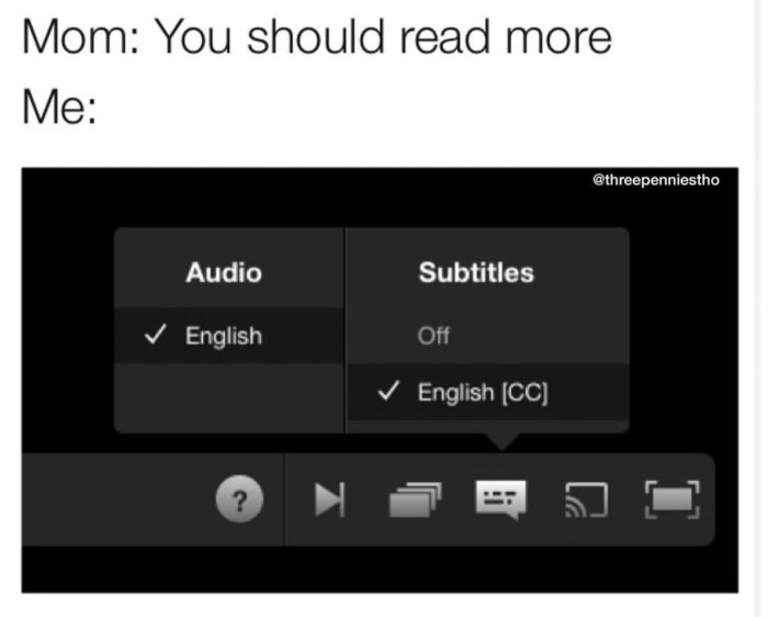 multimedia - Mom You should read more Me Audio Subtitles English Off English Cc