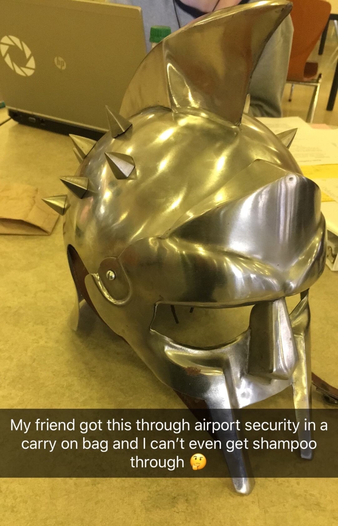 brass - My friend got this through airport security in a carry on bag and I can't even get shampoo through