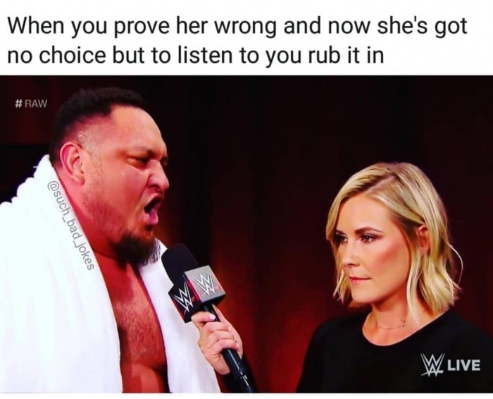 microphone - When you prove her wrong and now she's got no choice but to listen to you rub it in # Raw W Live