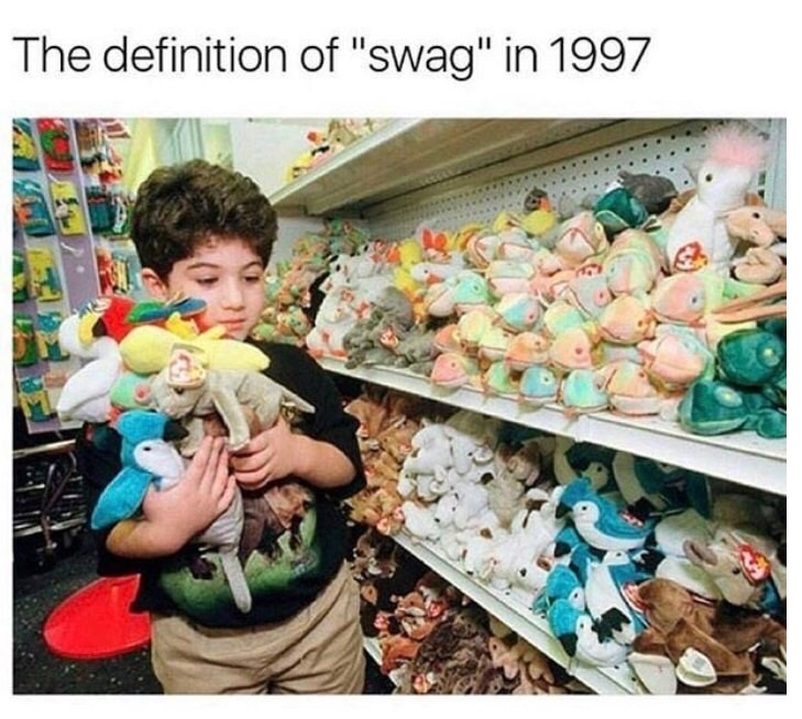 buy beanie babies - The definition of "swag" in 1997