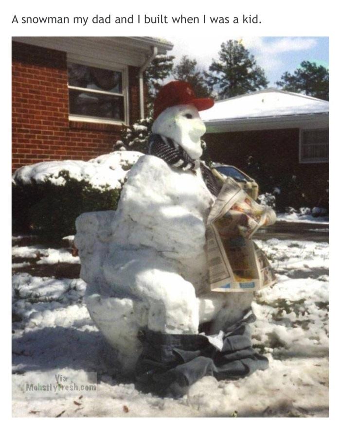 snow - A snowman my dad and I built when I was a kid. Mohstlyfresh.com