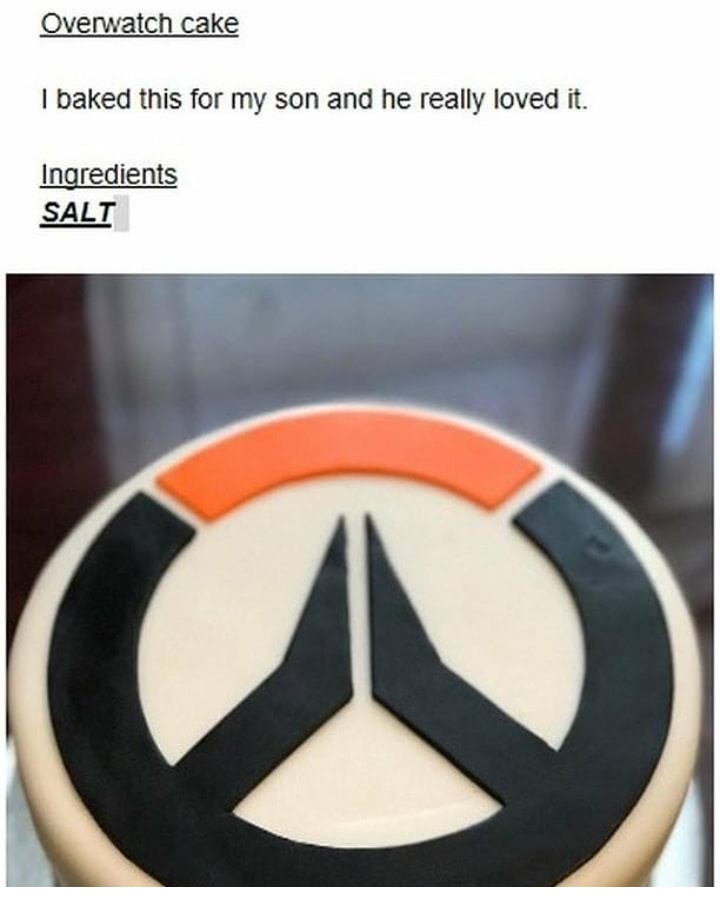 emblem - Overwatch cake I baked this for my son and he really loved it. Ingredients Salt