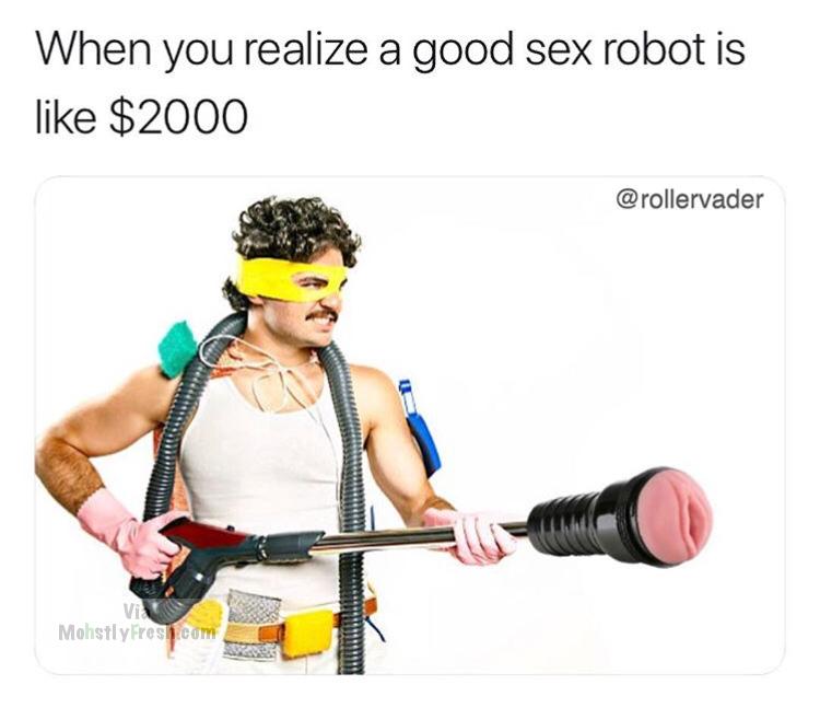 cleaning man - When you realize a good sex robot is $2000 Mohstly Fresh.com