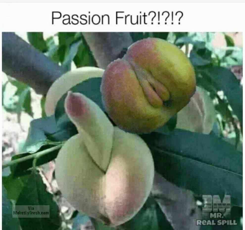 funny peach meme - Passion Fruit?!?!? Via Mohstly Fresh.com Mr. Real Spill