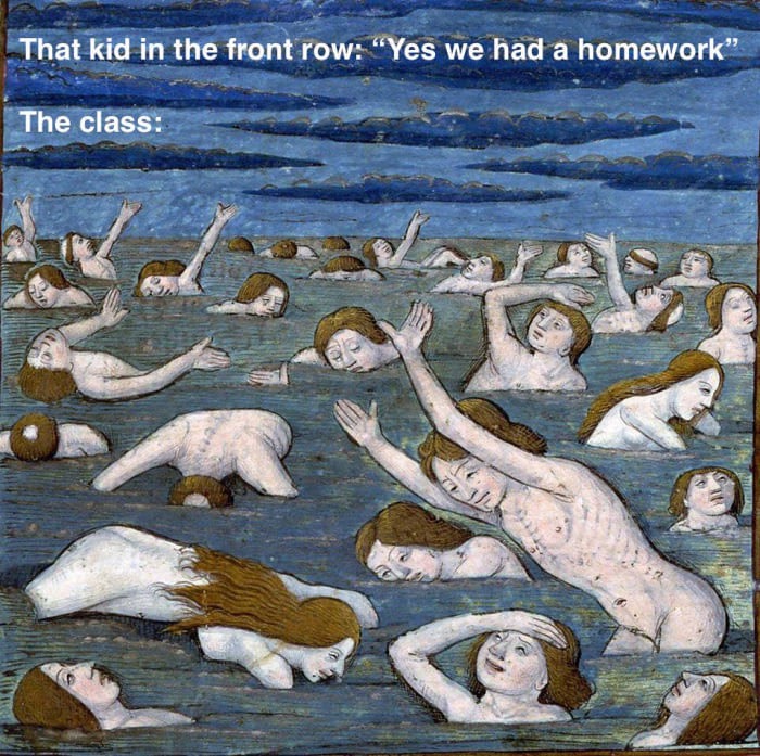 all day i dream about sirens - That kid in the front row "Yes we had a homework. The class