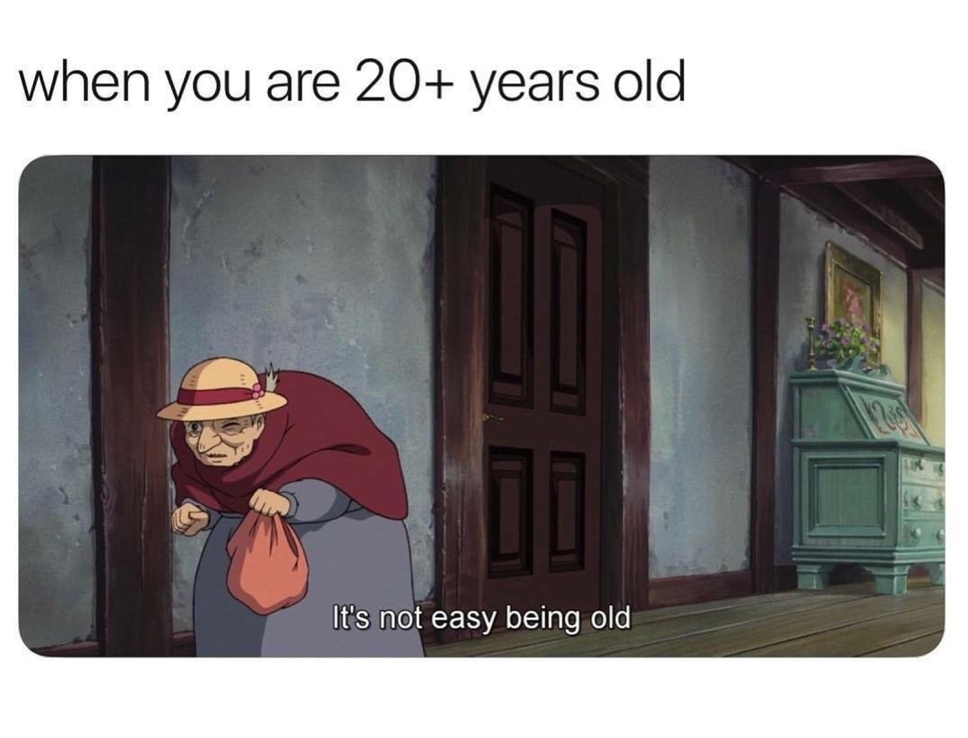 meme - its not easy being old - when you are 20 years old It's not easy being old