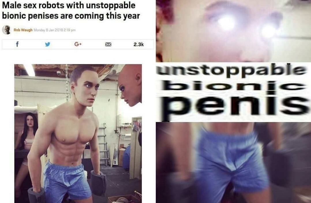 unstoppable bionic penis - Male sex robots with unstoppable bionic penises are coming this year Rob Waugh Monday Unstoppable penis